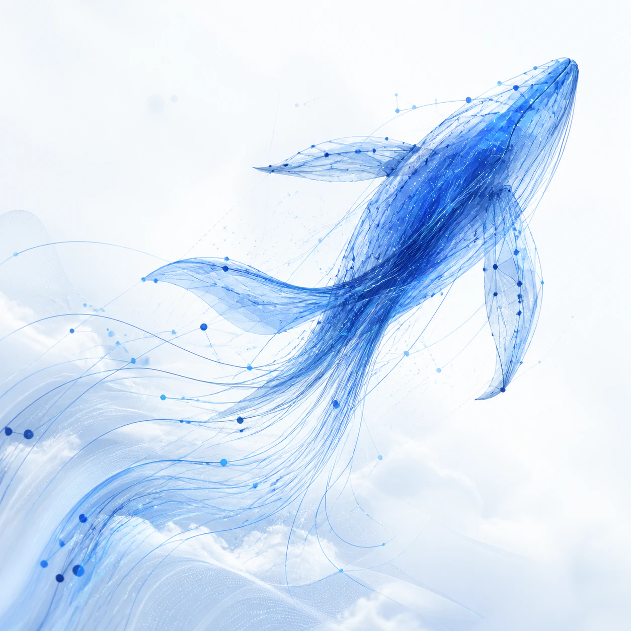 A futuristic Hai Kun formed by research data nodes and information flows